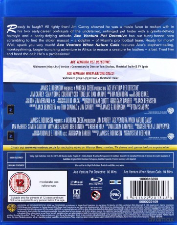 Ace Ventura - Pet Detective / When Nature Calls (Ace Ventura: Psi detektyw / Ace Ventura: Zew natury) [2xBlu-Ray]