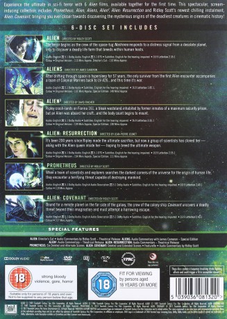 Aliens Boxset (6 Titles) (Obcy - 8. pasażer Nostromo / Obcy - decydujące starcie / Obcy 3 / Obcy: Przebudzenie / Prometeusz / Obcy: Przymierze) [6DVD]