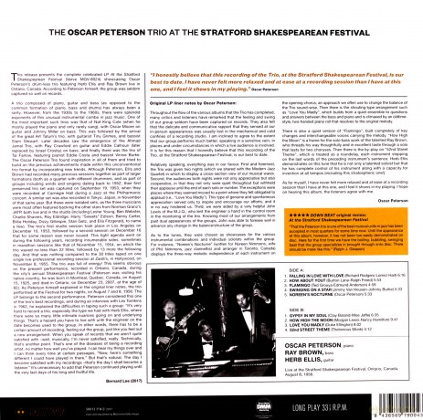 Oscar Peterson Trio: At The Stratford Shakespearean Festival [Winyl]