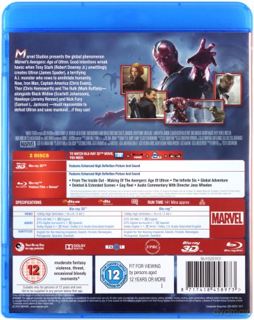 Avengers Age Of Ultron [Blu-Ray 3D]+[Blu-Ray]
