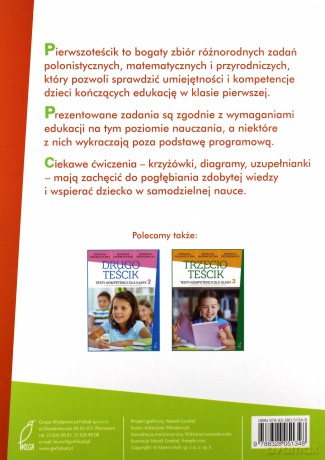 Pierwszoteścik. Testy kompetencji dla klasy 1 [KSIĄŻKA]