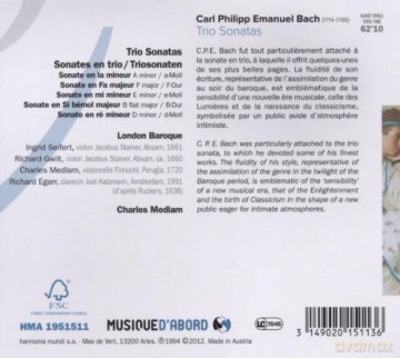 Bach: Trio Sonatas London Baroque (digipack) [CD]