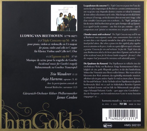 Beethoven: Triple Concerto op 56 Trio Wanderer (digipack) [CD]