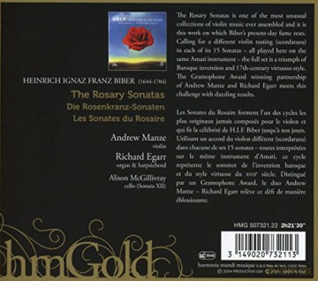 Biber: The Rosary Sonatas Manze Egarr  [CD]