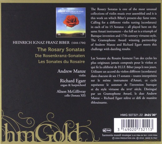 Biber: The Rosary Sonatas Manze Egarr  [CD]