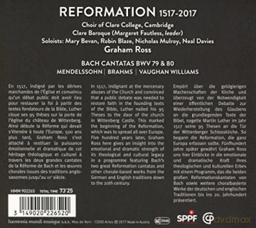 Reformation 1517-2017: Choir Of Clare College Cambridge Ross (digipack) [CD]