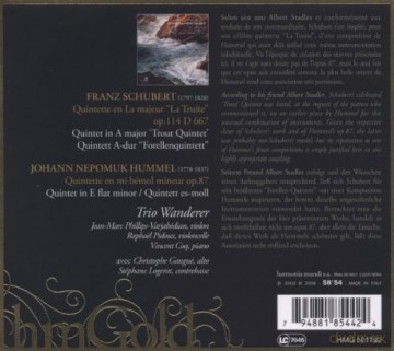 Schubert: Trout Quintet Trio Wanderer (digipack) [CD]