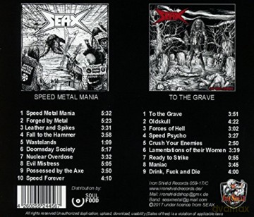Seax: Speed Metal Mania To The Grave [2CD]