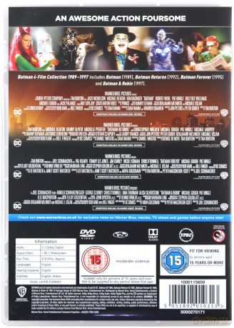 Batman The Motion Picture Anthology (Batman / Powrót Batmana / Batman Forever / Batman i Robin) [4DVD]