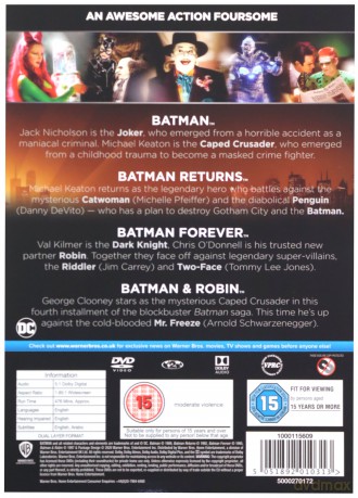 Batman The Motion Picture Anthology (Batman / Powrót Batmana / Batman Forever / Batman i Robin) [4DVD]