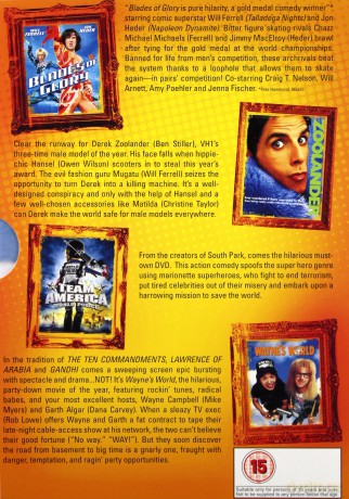 Blades Of Glory / Zoolander / Team America / Wayne's World (Ostrza chwały / Zoolander / Ekipa Ameryka: Policjanci z jajami / Świat Wayne'a) [3DVD]