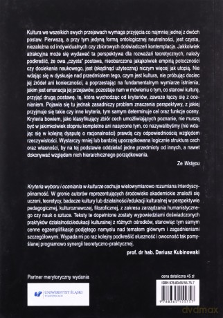 Kryteria wyboru i oceniania w kulturze [KSIĄŻKA]