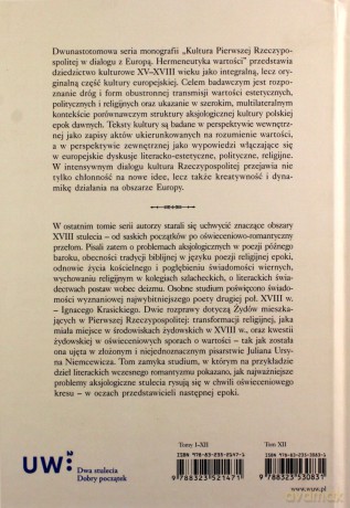Wiek XVIII - między tradycją a oświeceniową współczesnością. Hermeneutyka wartości religijnych (Tom XII) [KSIĄŻKA]