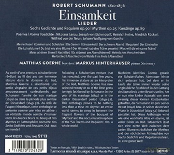 Schumann: Einsamkeit Goerne Hinterhauser (digipack) [CD]