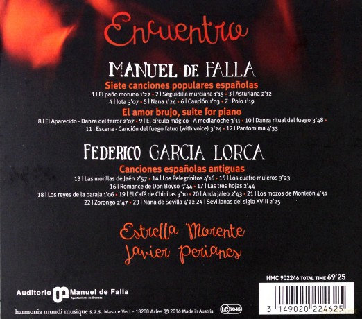 De Falla Garcia Lorca: Encuentro Morente Perianes (digipack) [CD]
