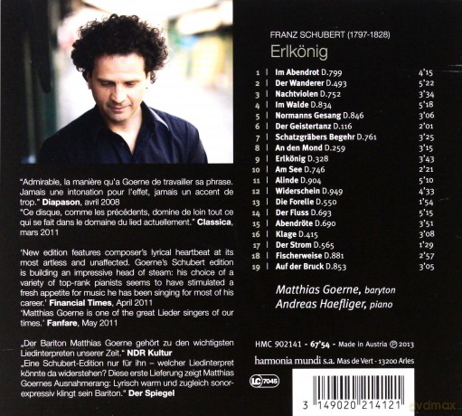 Schubert: Erlkonig Goerne (digipack) [CD]