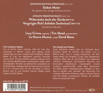 Pergolesi Bach: La Nuova Musica Bates (digipack) [CD]