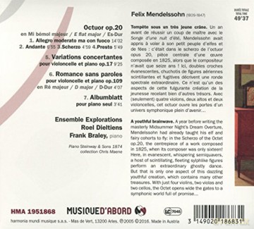 Mendelssohn: Octuor op 20 Ensemble Explorations (digipack) [CD]