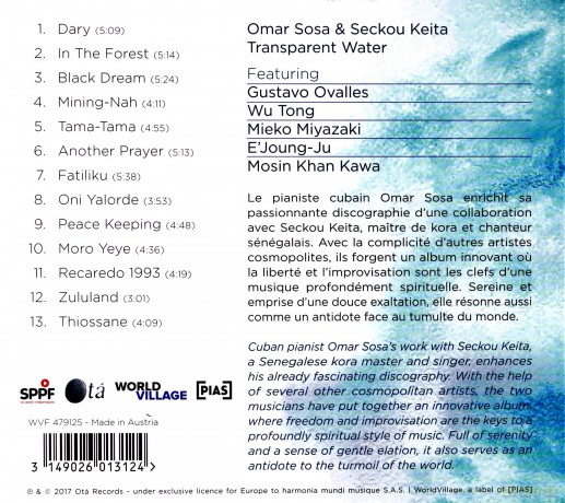 Omar Sosa Seckou Keita: Transparent Water (digipack) [CD]