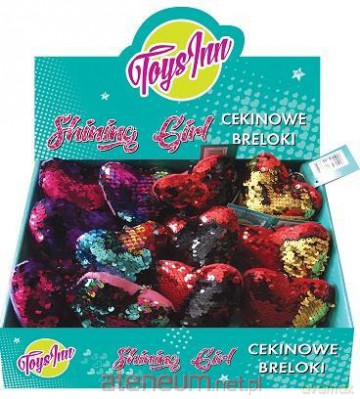 Brelok cekinowy Serce mix kolorów