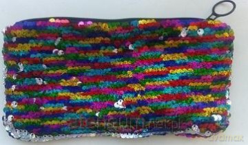 Piórnik cekinowy multicolor dwustronny