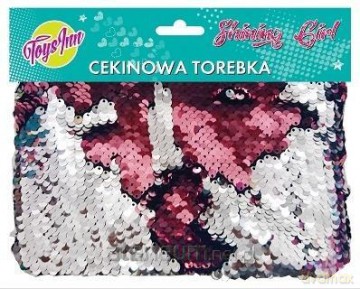 Torebka cekinowa różowo-srebrna