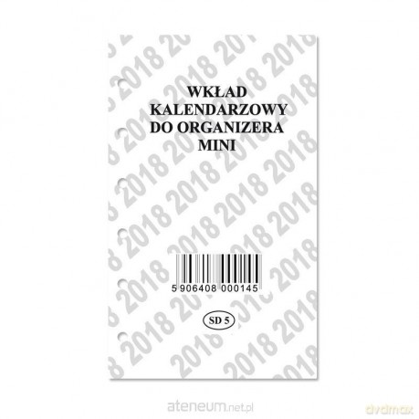 Wkład kalendarzowy do organizera mini 2018 SAPT SD5 [KALENDARZ]