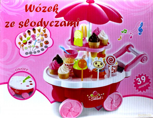 Wózek z lodami światło dźwięk mix kolorów