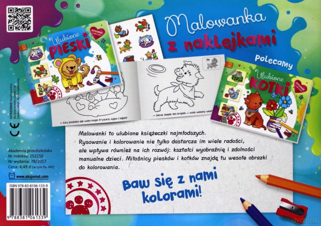 Ulubione pieski. Malowanka z naklejkami [KSIĄŻKA]
