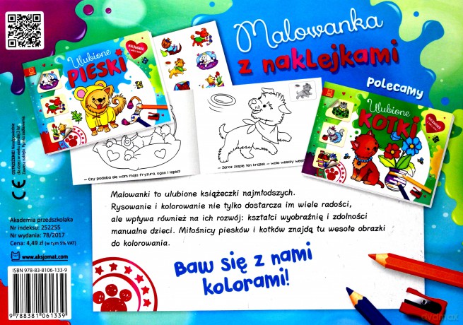 Ulubione pieski. Malowanka z naklejkami [KSIĄŻKA]