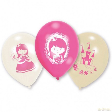 Balony lateksowe 22,8 cm Księżniczka, 6 sztuk