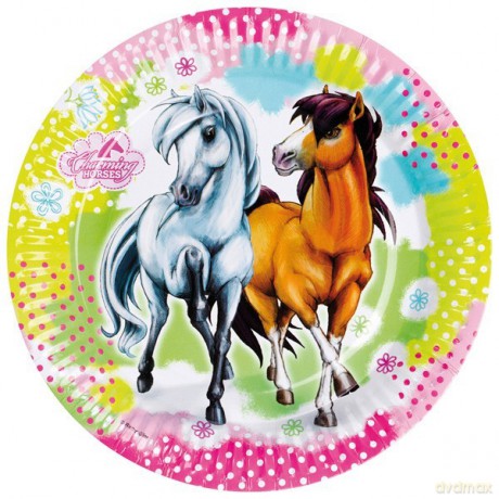 Talerze 23 cm Konie, 8 sztuk