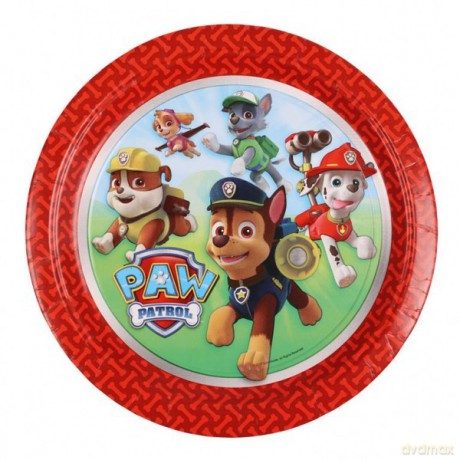 Talerzyki 23 cm Psi Patrol, 8 sztuk