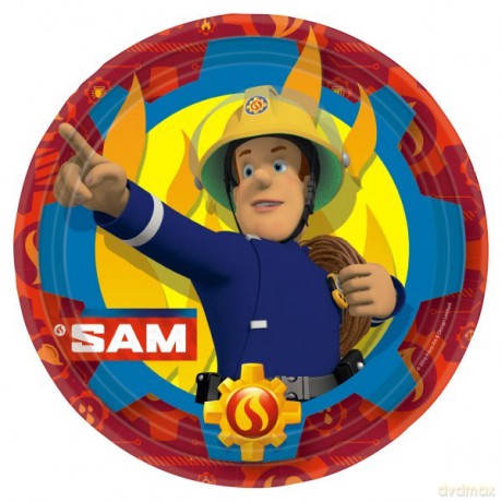 Talerzyki 23 cm Strażak Sam, 8 sztuk