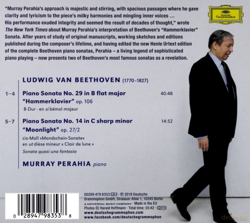 Perahia Murray: Beethoven Piano Sonatas [CD]