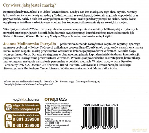 Jesteś marką. Jak odnieść sukces i pozostać sobą - Joanna Malinowska-Parzydło [AUDIOBOOK]