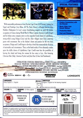 Captain Corellis Mandolin [DVD]