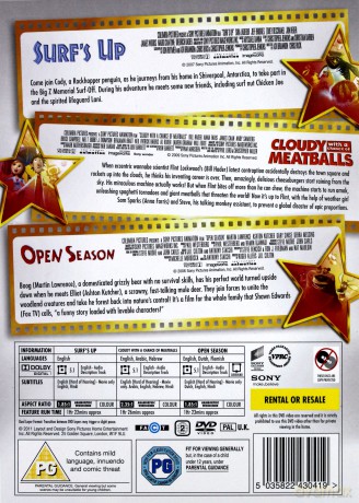 Cloudy With A Chance Of Meatballs / Open Season / Surfs Up (Klopsiki i inne zjawiska pogodowe / Sezon na misia / Na fali) [3DVD]