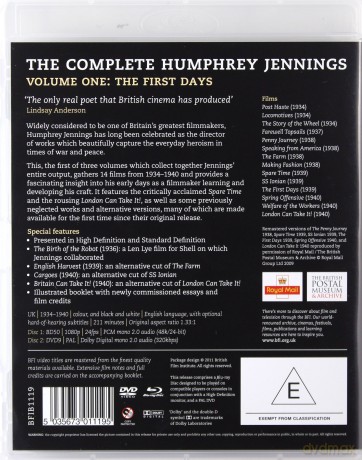 Complete Humphrey Jennings vol. 1 The Early Days [Blu-Ray]+[DVD]