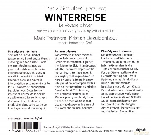 Schubert: Winterreise Padmore Bezuidenhout (digipack) [CD]