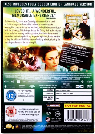 Diving Bell And The Butterfly (Motyl i skafander) [DVD]