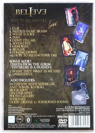 Believe: Hope To See Another Day Live [DVD]