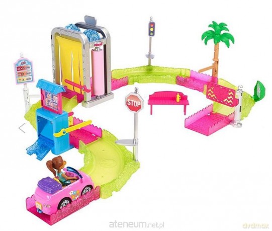 Barbie On The Go Myjnia samochodowa zestaw + Lalka