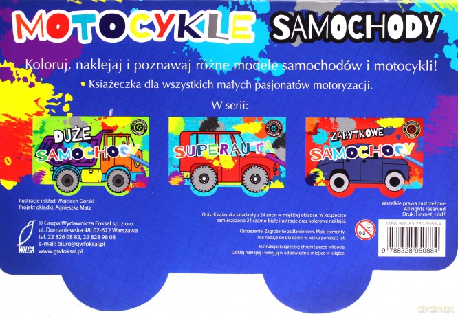 Kolorowanka z wykrojnikiem Motocykle i samochody [KSIĄŻKA]