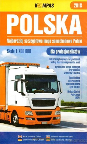 Mapa samochodowa 1:700 000 Polska 2018 dla profesjonalistów