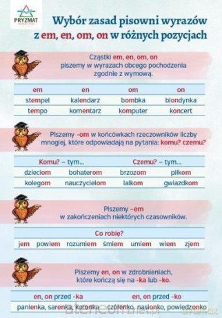 Plansza ortograficzna Pisownia wyrazów z em [KSIĄŻKA]