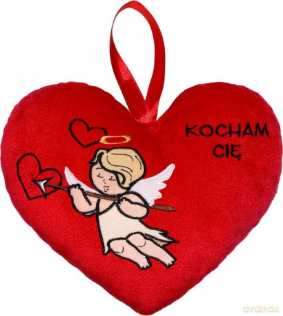 Poduszka serce 20 cm z amorkiem