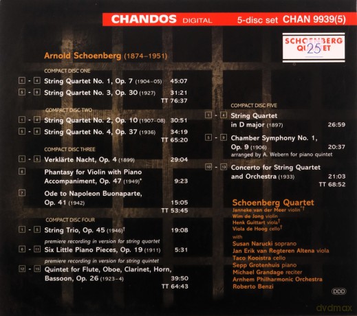 Schoenberg Quartet: Complete Works For Strings [5CD]