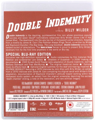 Double Indemnity (Podwójne ubezpieczenie) (Masters Of Cinema) [Blu-Ray]