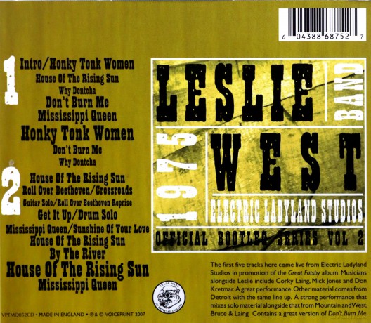Leslie West Band: Electric Ladyland Studios 1975 [2CD]